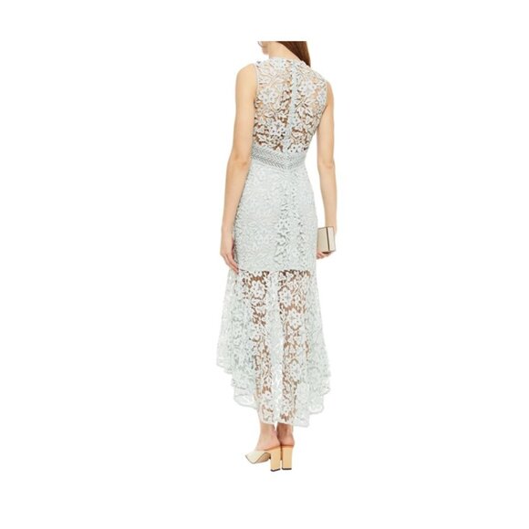 ML Monique Lhuillier Light blue/green Lace Cocktail Dress - Picture 2 of 5